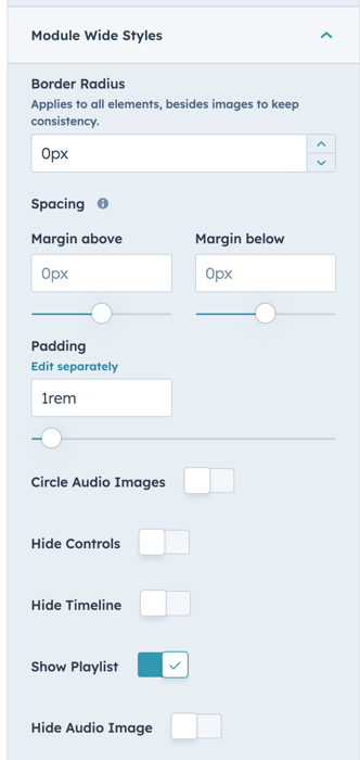 Module Wide Styles