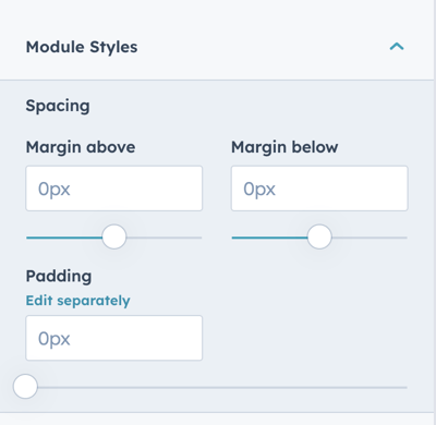 Marketplace Module Spacing