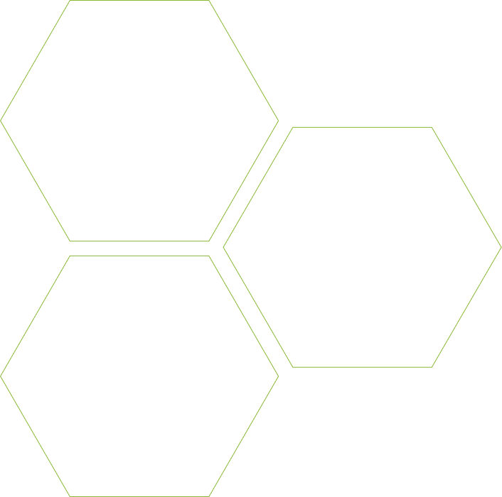 hexagons-outlines green